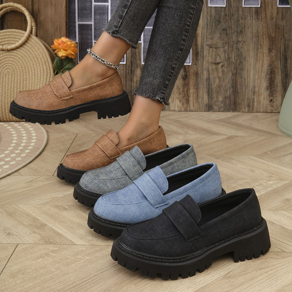 Export spring autumnew arrival british style slip-on small leather shoes for women retrothick sole loafers casualeasiest for matchflats