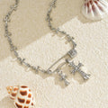 Customized sweater chains, european and american cross-border jewelry, niche design cross necklaces, sweet & cool hip-hop style necklaces