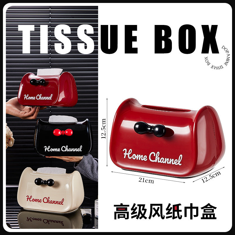 Household high-value non-punching tissue box, living room napkin paper box, creative advanced pumping paper box, desktop coffee table storage