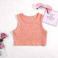 Children's summer tank top - stylish and cute girls' camisole, pink inner layer top, trendy and versatile for infants and toddlers