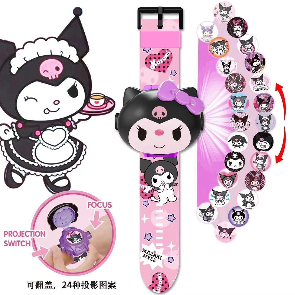 Sanrio kids' projector watch - new 2024 toy for toddlers & girls - cute princess shara light-up early education cartoon watch