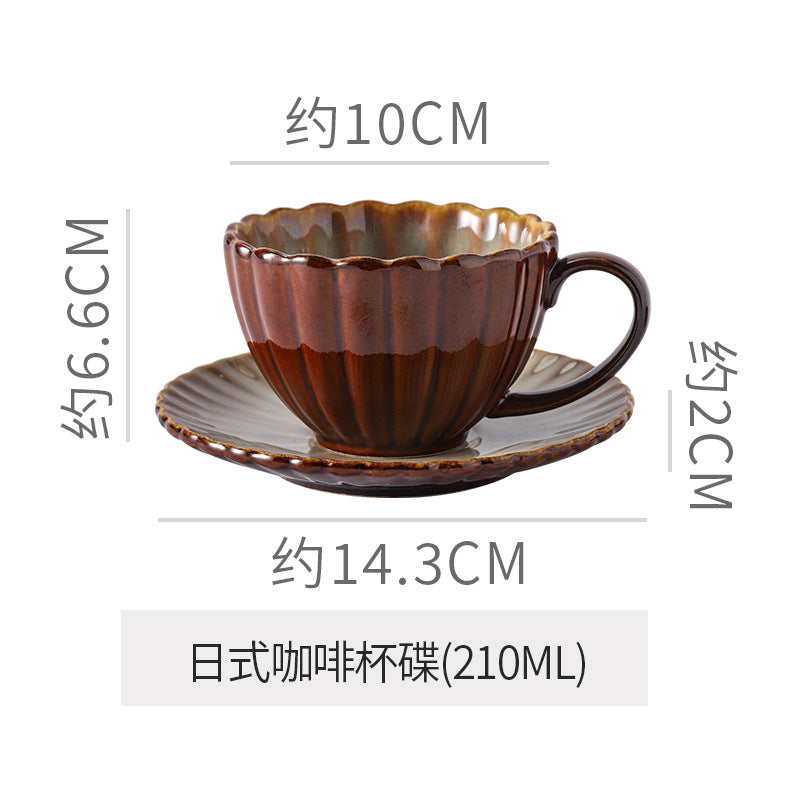 Vintage-inspired, high-end striped ceramic mug with a kiln-fired glaze effect. perfect for hotels, homes, offices, milk, coffee, afternoon tea, or just everyday drinking