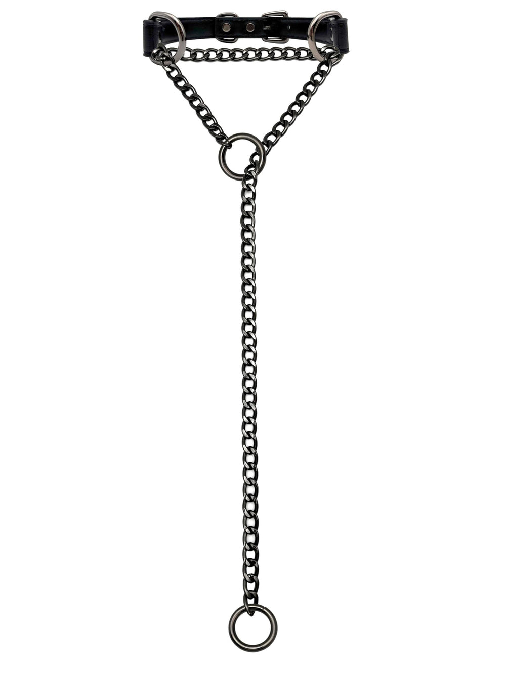European and american new lariat heart necklace o-ring sliding chain necklace hip hop punk rock stainless steel pendant