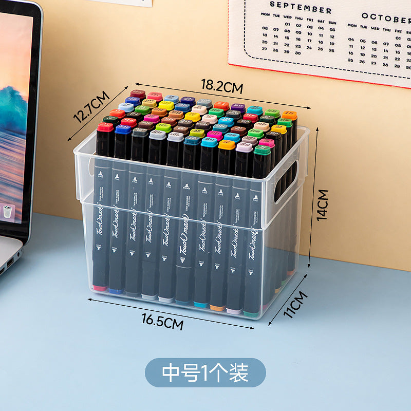 Desktop Drawer Marker Stationery Storage Box Plastic Transparent Pen Holder Sundries A4 Book File Storage Box Wholesale