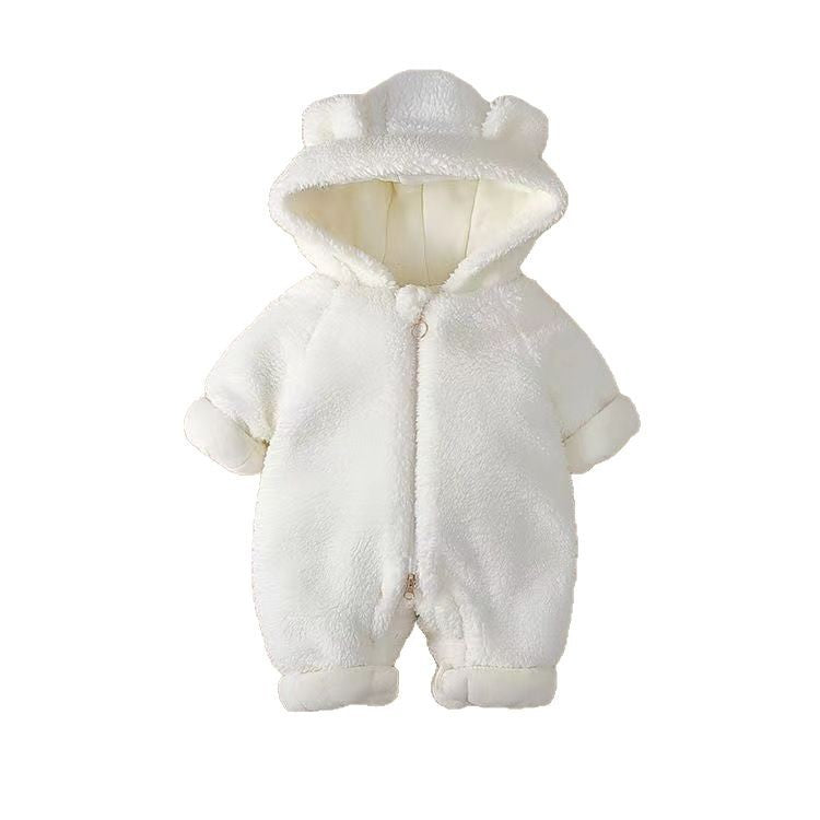 Infant and toddler spring and winter onesies, adorable lamb fleece-lined rompers, stylish and trendy baby outfits for both boys and girls, perfect for going out