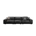 New arrival big black cow sofa italian normcore modern casual living room genuine leather tofu block straight latex sofa