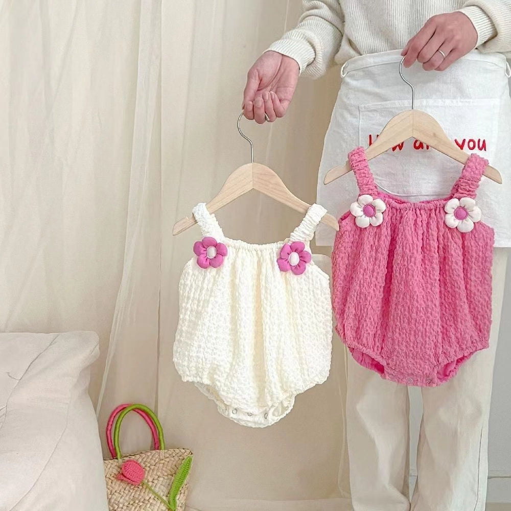 Newborn baby romper - summer lightweight sleeveless bodysuit - cute baby girl's tank top - summer fashion triangle romper