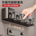 Electric toothbrush storage rack cup holder shelf punch-free wall hanging family tooth cup brushing mouthwash cup hanging rack toothpaste