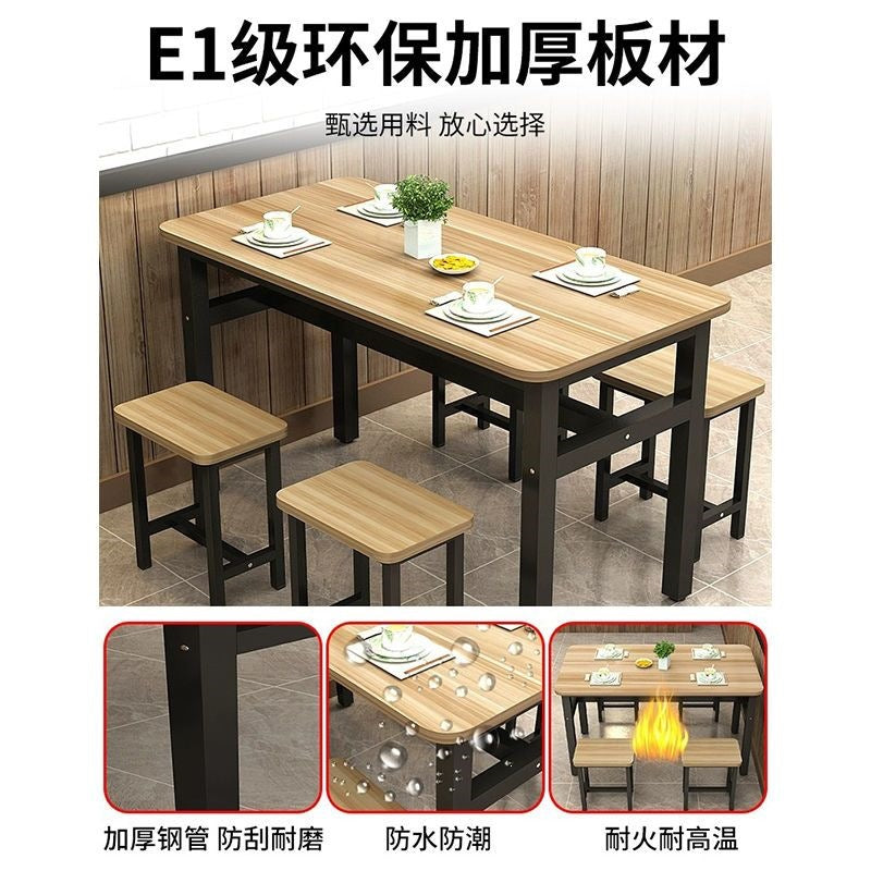 Dining table and chairs, commercial restaurant table and chair set, breakfast home use, minimalist rectangular snack bar table, cafeteria table