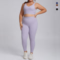 plus size high elastic yoga fitness wear women's brushed nude yoga wear suit running bubble wrap sportswear