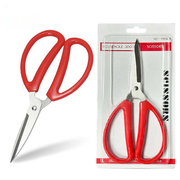 Scissors Household Kitchen Red Plastic Handle Cutting Fabric Thread Student Cutting Gift Box Small Scissors Stainless Steel