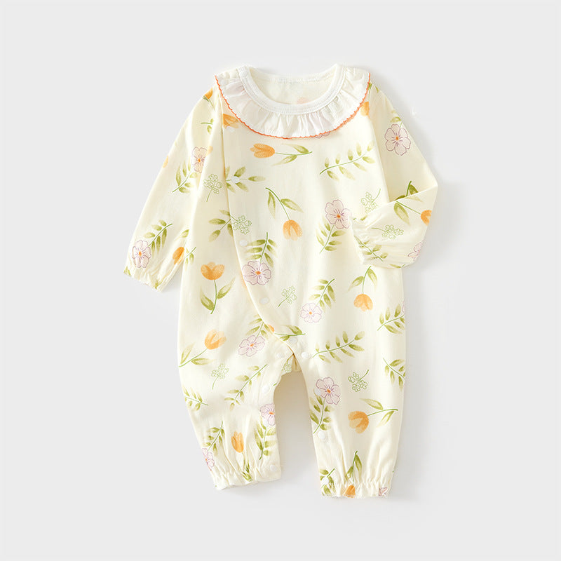 Babibele baby onesie - seamless spring/autumn newborn cotton romper - unisex infant & toddler crawling suit