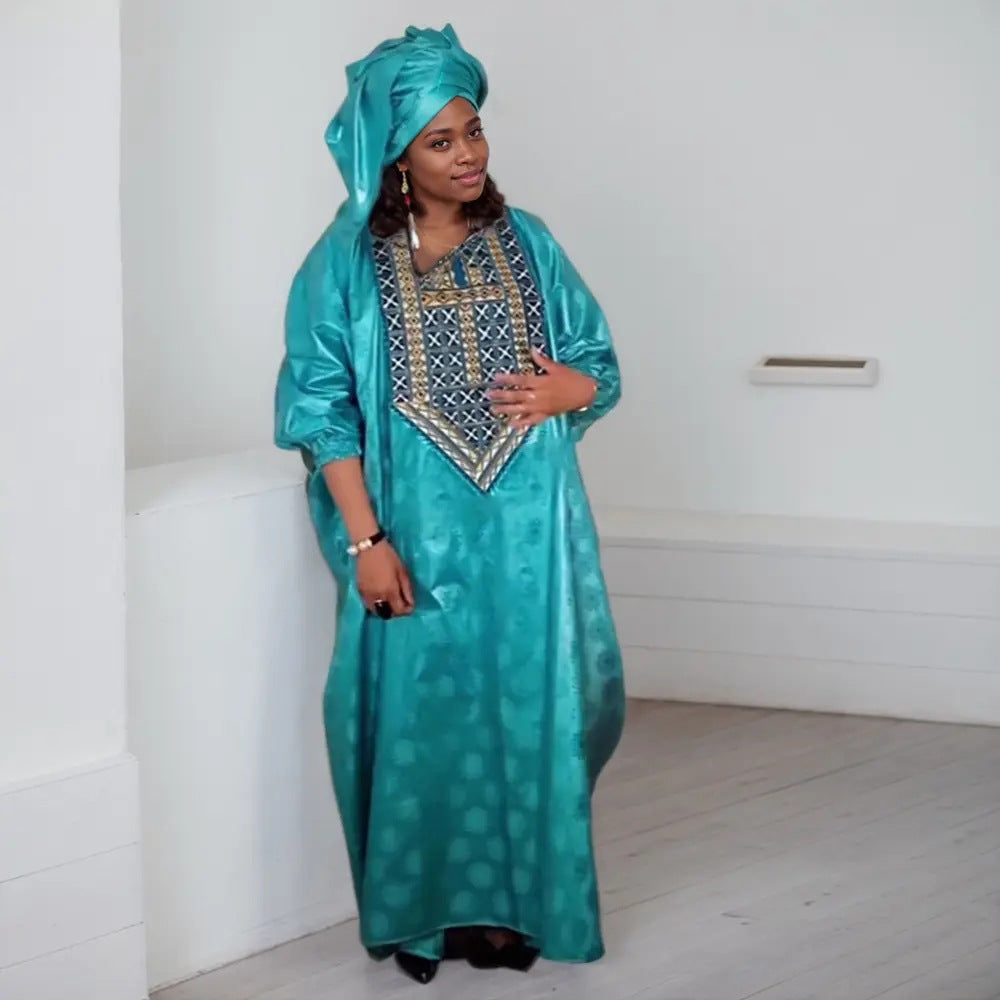 supply of african women's clothing plus size full craftsmanship plus fragrant robe   loose dress headscarf
