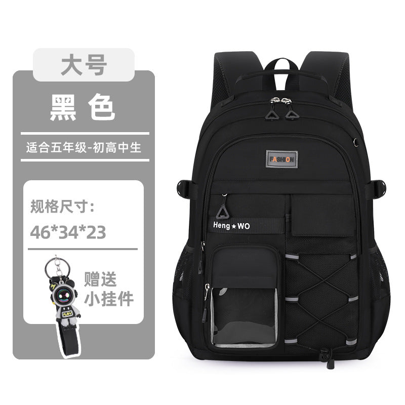 Manufacturer's new backpack for junior high school students, burden-reducing spine-protecting schoolbag for girls, high school, large-capacity men's cross-border backpack, campus style