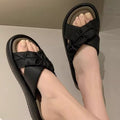 Trendy platform slides for women - summer 2026 new arrivals: versatile, non-slip, korean style beach sandals for summer