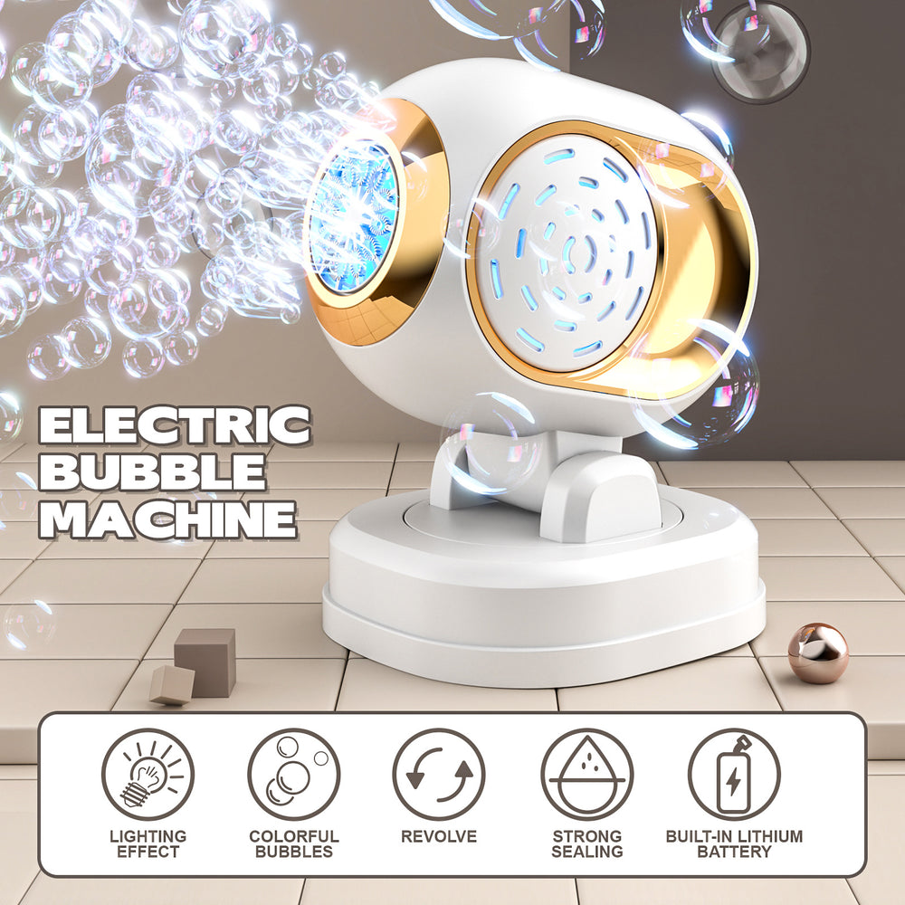new arrival wedding stage bubble machine electric charging rotatable fully automatic light bubble gun party party