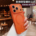 Creative detachable lens compatible iphone 17 pro max soft-touch sand magnetic phone case, iphone 14 drop-proof