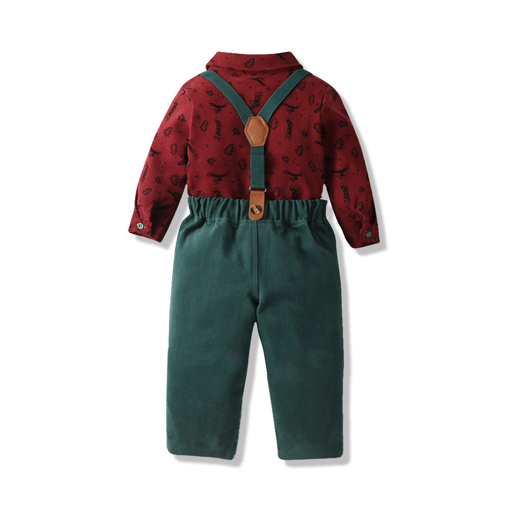 Kids autumn clothing men's clothing export children's clothing boys gentleman's first birthday dress flower girl performance clothes baby autumn suit