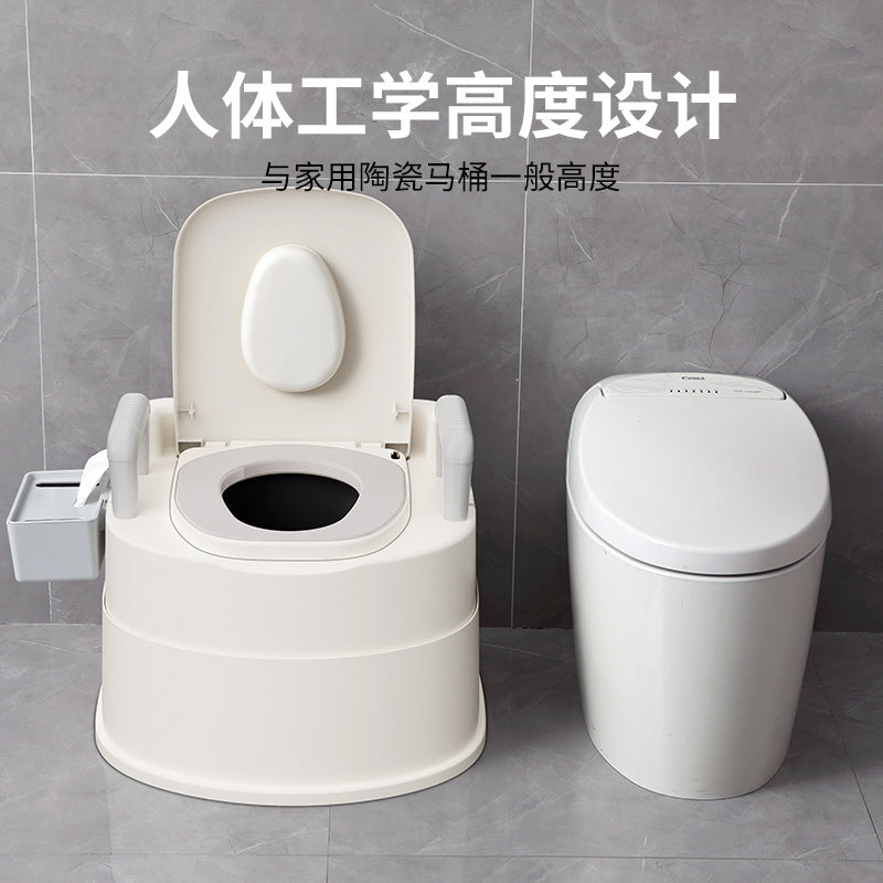 Household adult portable toilet for seniors, pregnant women, and the disabled - indoor commode chair/toilet stool