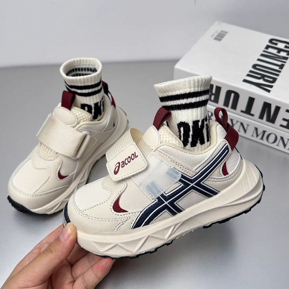 Kids' fashion sneakers:  autumn/winter new arrivals - velcro closure chunky platform leather shoes for boys and girls