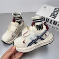 Kids' fashion sneakers:  autumn/winter new arrivals - velcro closure chunky platform leather shoes for boys and girls