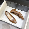 Women's fashion high heels - non-slip, closed-toe, business-ready, waterproof, casual pointed-toe chunky heel shoes (plastic)