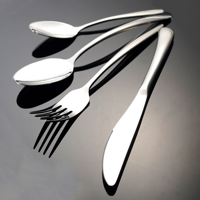 Flat head stainless steel western tableware steak plate suit knife and fork two-piece setfor home steak knife, fork and spoon four-piece set