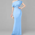women's summer new arrivals:  cross-border fashion - european & american style, elegant solid color, slim-fit one-shoulder dress