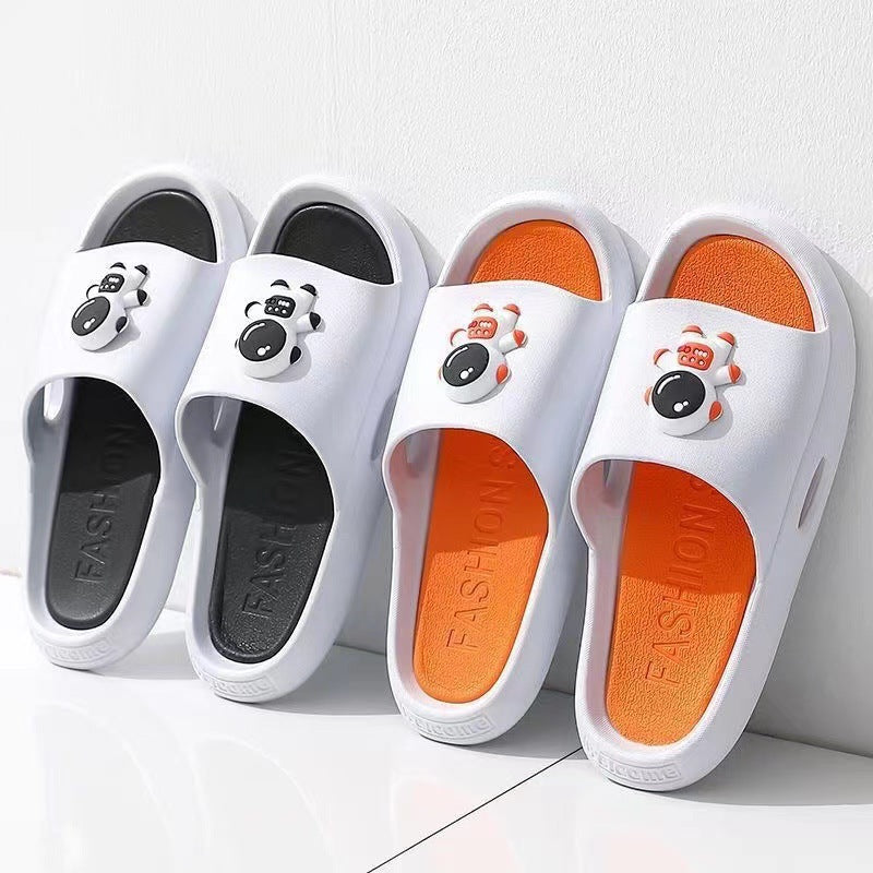 New summer casual men's slippers cartoon astronaut korean trendy indoor home bathroom bath slippers couple