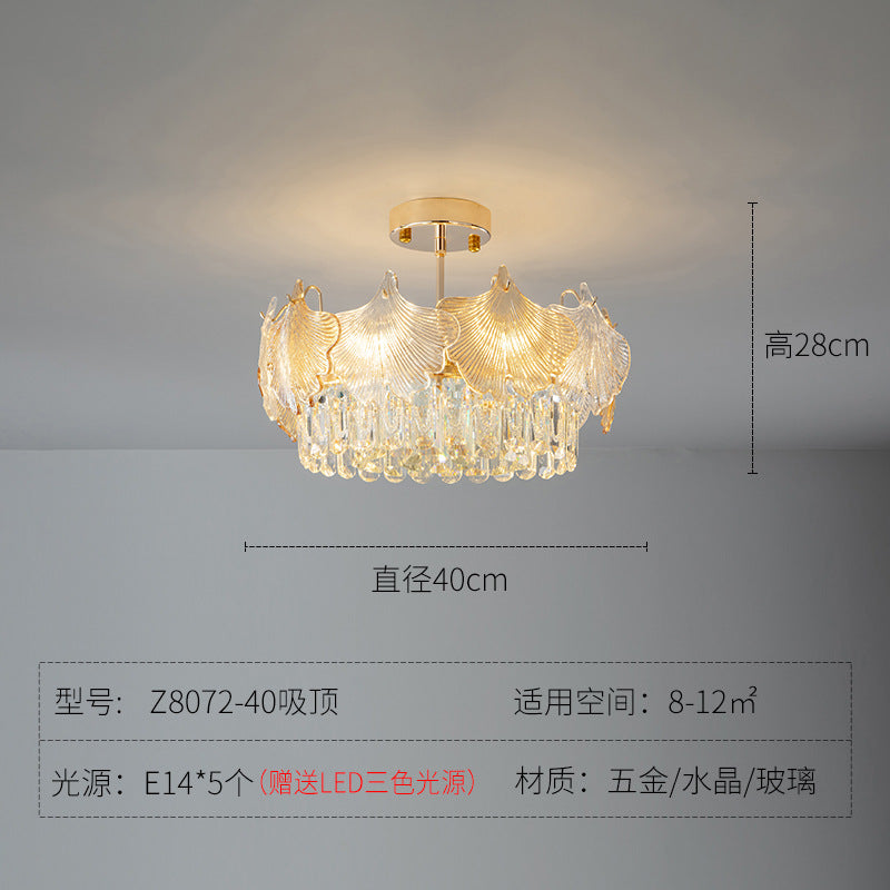 French crystal chandelier cream wind lighting glass medieval lamps light luxury 2023 new living room master bedroom lamp
