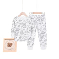 Class a cotton kids home wear suit boys and girls youth graffiti autumn clothes and long trousers close-fitting in stock wholesale