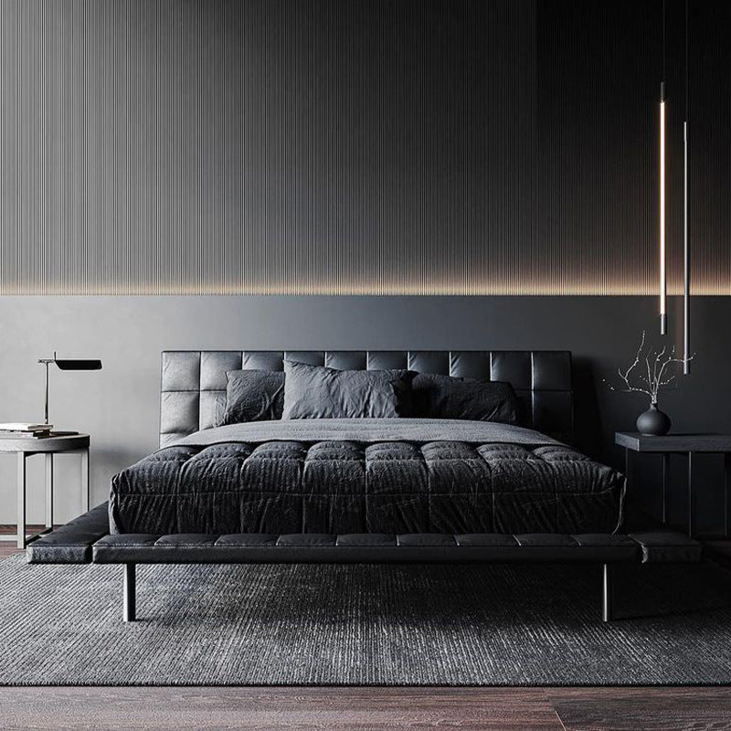 Italian onda bed designer - trending luxury 1.8m double genuine leather italian comfort leather art gentleman's grand bed