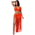 new arrival: hot-selling hand-crocheted sheer beach dress fashion set for women - perfect for  &