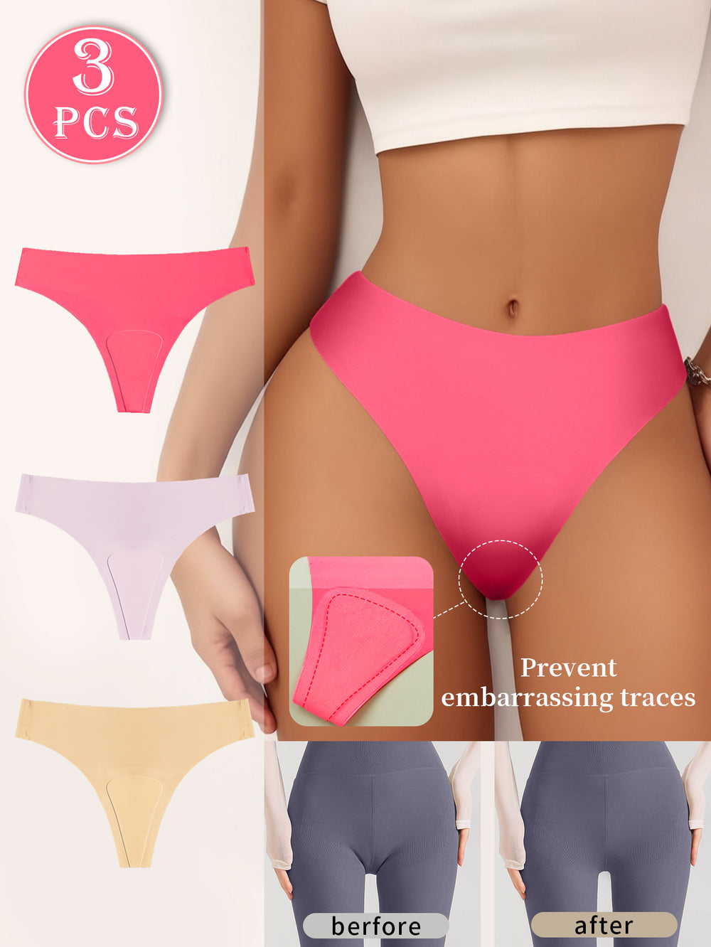 foreign trade ice silk seamless anti-embarrassment low-waist underwear sports yoga anti-embarrassment line underwear for women  new style