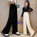 Girls' wide-leg pants - spring/autumn collection - mid-to-large size - long pants - spring collection for older girls - kids' casual pants - children's sweatpants
