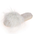 Slippers long hair fall and winter women open toe k-stylefashionbows fur one-line drag artificial fur wooden floor artificial fur