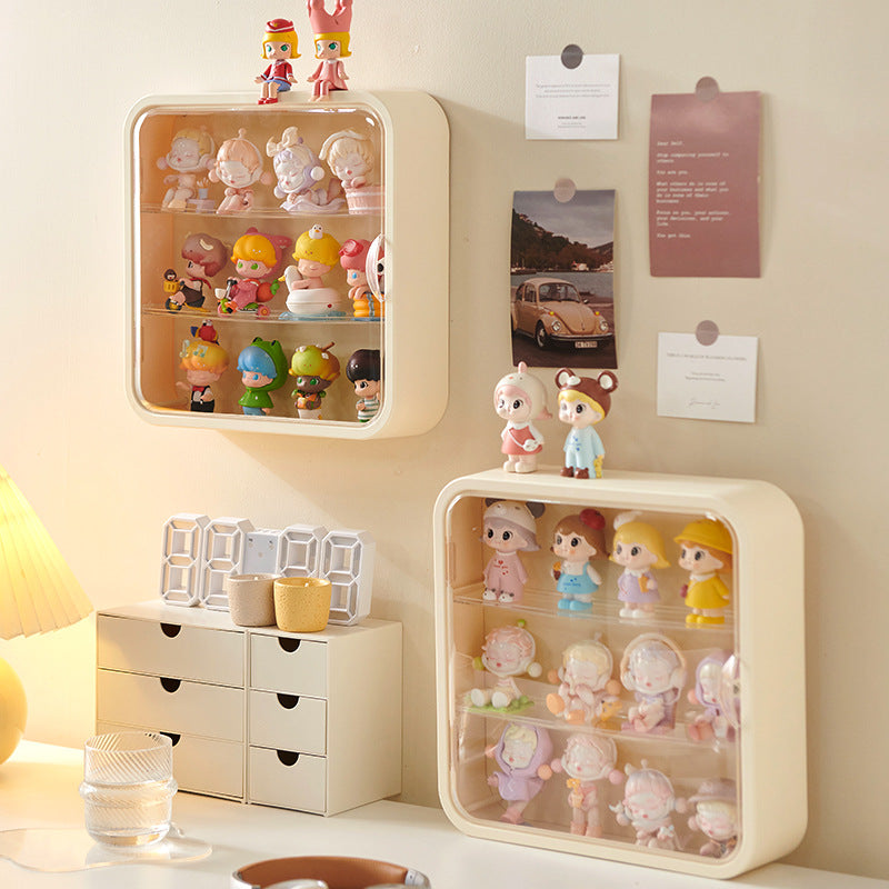 Blind box storage display stand Wall-mounted POP MART display box display Wall-mounted shelf Transparent figure cabinet