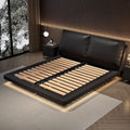Italian normcore suspended bed modern casual leather bed master bedroom popular bed soft bed with backrest down leather bed