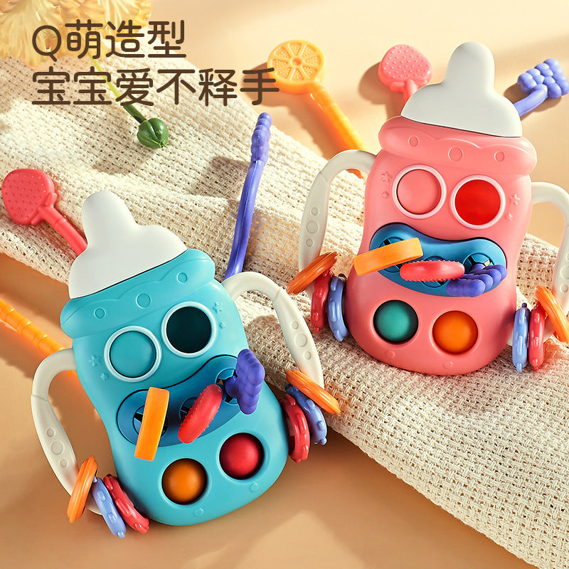 Cross-border  Yiqu feeding bottle Lala music baby early education grasp training finger pumping music soothing toys