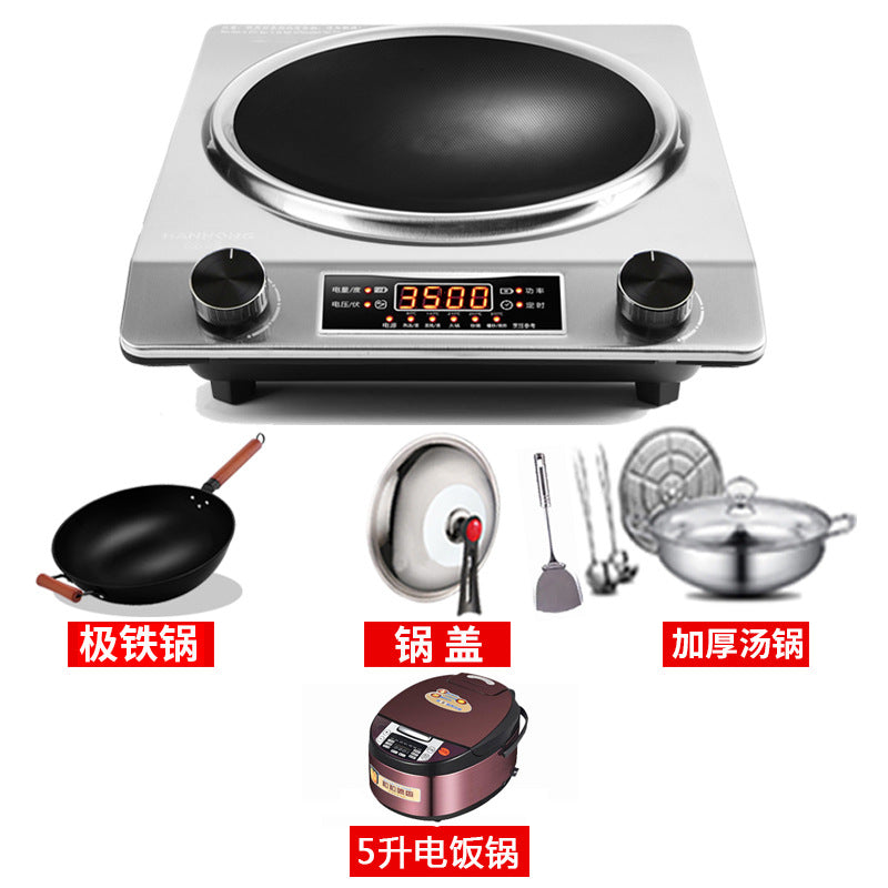 Factory direct sales concave induction cooker 3500w commercial high power hot pot stir-fry battery stove induction cooker cross-border