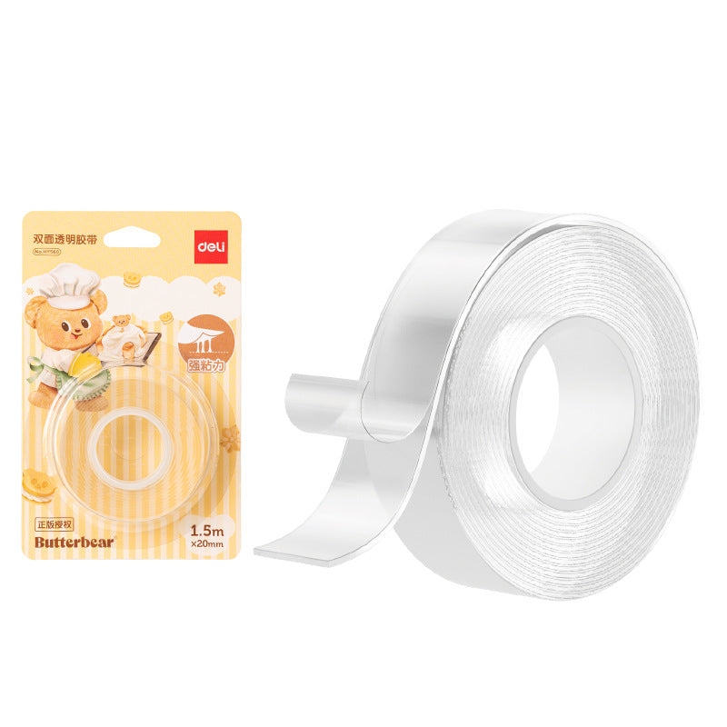 Deli Butter Bear HY560 series double-sided scotch tape high viscosity, load-bearing strength and high transparency double-sided tape