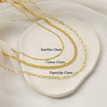 European and american fashionable minimalist versatile hip-hop layered choker necklace - statement lightweight luxury titanium steel necklace for women