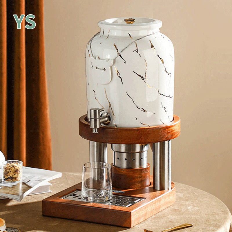 Milk tripod, hotel restaurant Ceramic milk tripod Shabili base Heating stainless steel hot and cold tripod, juice tripod