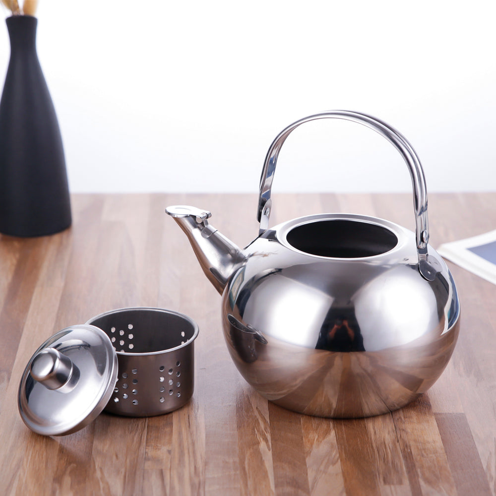 stainless steel teapot restaurant with filter tea kettle commercial water kettle large capacity hotel restaurant water kettle