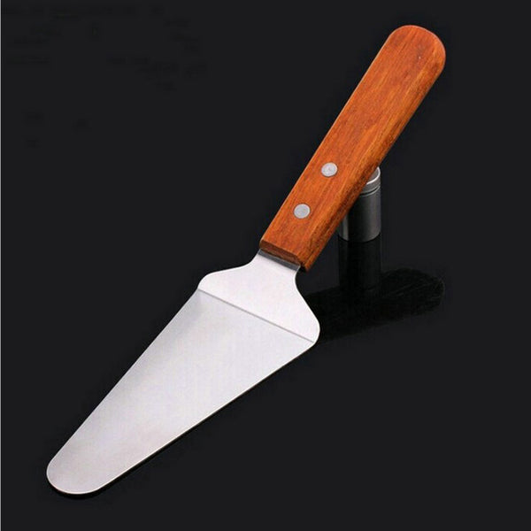 Wooden handle stainless steel spatula, pizza spatula, cake spatula, cake knife, round baking